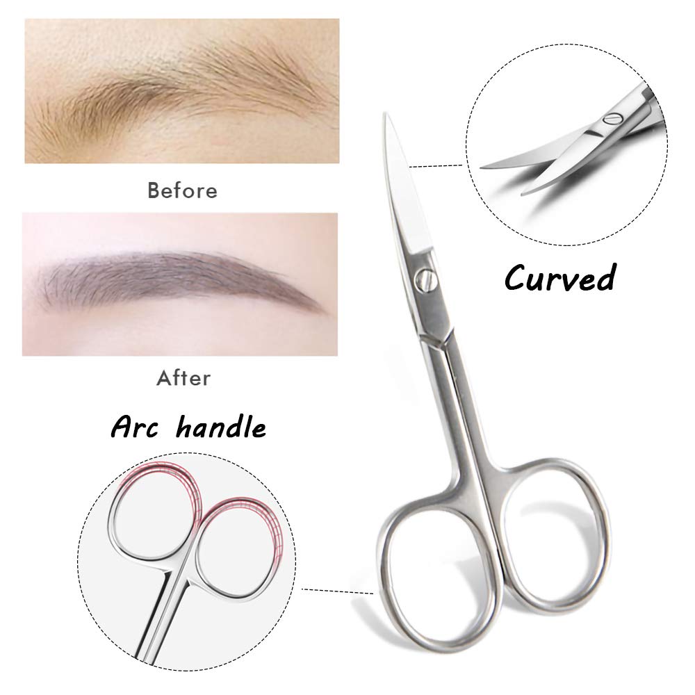 Eyebrow Trimmer Kit, 6 in 1 Eyebrow Scissors, Tweezer, Eyebrow Razor, Shaping Scissors & Brush for Women