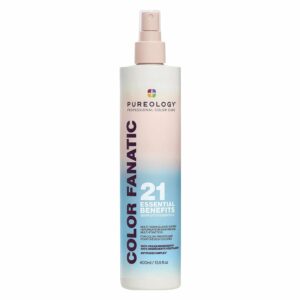 pureology color fanatic leave-in conditioner hair treatment detangler spray | protects hair color from fading | heat protectant | vegan | 13.5 fl oz