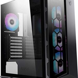 MSI MPG GUNGNIR 110R - Premium Mid-Tower Gaming PC Case - Tempered Glass Side Panel - 4 x ARGB 120mm Fans - Liquid Cooling Support up to 360mm Radiator - Two-Tone Design