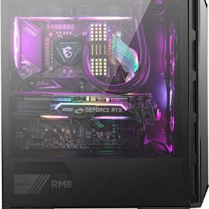 MSI MPG GUNGNIR 110R - Premium Mid-Tower Gaming PC Case - Tempered Glass Side Panel - 4 x ARGB 120mm Fans - Liquid Cooling Support up to 360mm Radiator - Two-Tone Design