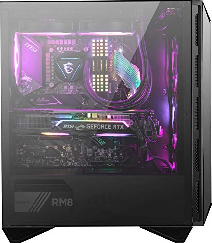 MSI MPG GUNGNIR 110R - Premium Mid-Tower Gaming PC Case - Tempered Glass Side Panel - 4 x ARGB 120mm Fans - Liquid Cooling Support up to 360mm Radiator - Two-Tone Design