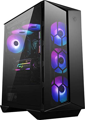 MSI MPG GUNGNIR 110R - Premium Mid-Tower Gaming PC Case - Tempered Glass Side Panel - 4 x ARGB 120mm Fans - Liquid Cooling Support up to 360mm Radiator - Two-Tone Design