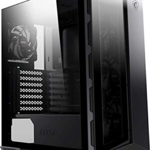 MSI MPG GUNGNIR 110R - Premium Mid-Tower Gaming PC Case - Tempered Glass Side Panel - 4 x ARGB 120mm Fans - Liquid Cooling Support up to 360mm Radiator - Two-Tone Design