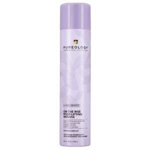 pureology style + protect on the rise root lifting mousse | for flat, color-treated hair | medium control & volume | sulfate-free | vegan | updated packaging | 10.4 oz. |