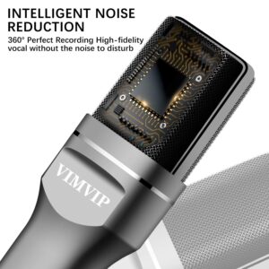 VIMVIP USB Microphone, Microphone for Computer USB Mic for PC Desktop Laptop Condenser Microphone to Recording Podcast Gaming Streaming YouTube