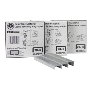 rayson staples-6810-3-us heavy duty staples, 23/6, 23/8, 23/10 enhanced staples, multi-size 3 boxes set, 3000 staples