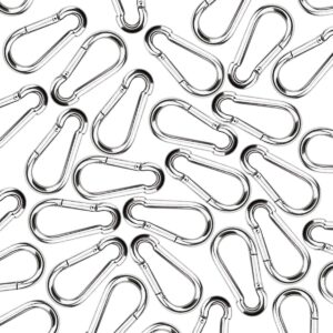 30 Packs Spring Snap Hook M5 1.97inch Stainless Steel 304 Carabiner Clips Keychain Heavy Duty Quick Link Hook for Camping, Hiking, Outdoor and Gym, Small