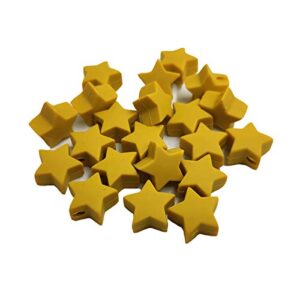 Alenybeby 30pcs Silicone Stars Pearl Beads 14mm Mini Cute Silicone Star Bead for Keychain DIY Mom Beading Making Jewelry Necklace Accessories