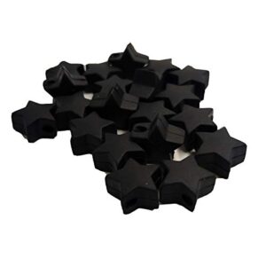 Alenybeby 30pcs Silicone Stars Pearl Beads 14mm Mini Cute Silicone Star Bead for Keychain DIY Mom Beading Making Jewelry Necklace Accessories