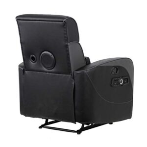 X Rocker Gamma Recliner Gaming Chair, 2.1 Bluetooth Audio System, Headrest Mounted Speakers, Built-in Footrest and Cupholder, 718001, 34.84" x 39.37" x 30.31", Black