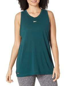 reebok les mills graphic tank top, forest green, l