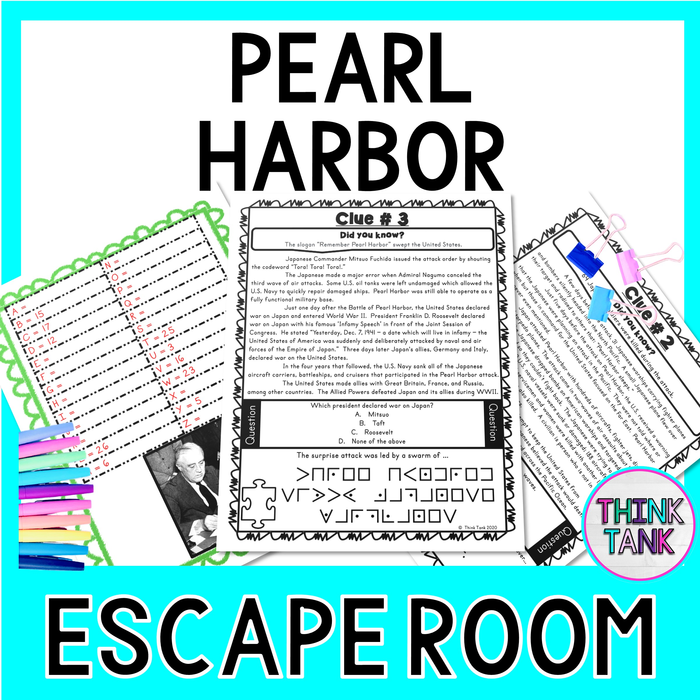 Pearl Harbor Escape Room - Introduction to World War II, Pearl Harbor Day