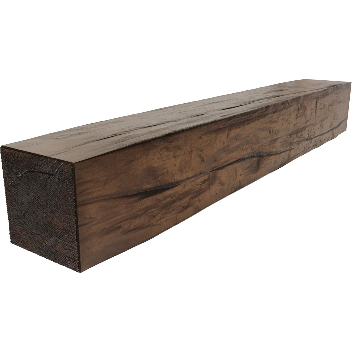 Ekena Millwork MANURW06X06X48ZD Riverwood Faux Wood Fireplace Mantel, 6"H x 6"D x 48"W, Premium Aged