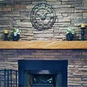 Ekena Millwork MANURW06X06X48ZD Riverwood Faux Wood Fireplace Mantel, 6"H x 6"D x 48"W, Premium Aged