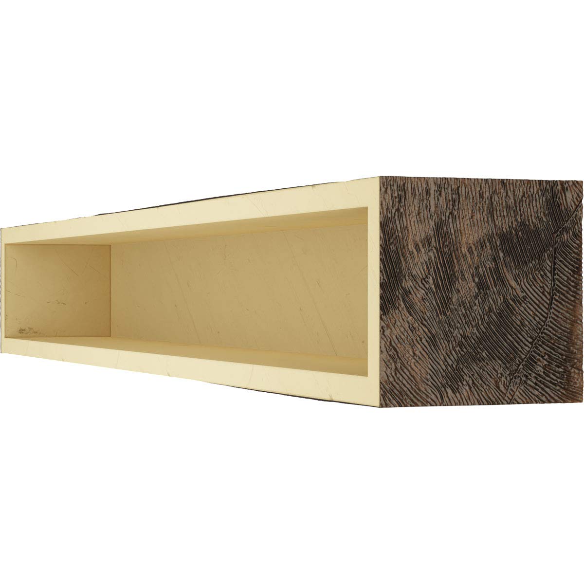 Ekena Millwork MANURW06X06X48ZD Riverwood Faux Wood Fireplace Mantel, 6"H x 6"D x 48"W, Premium Aged