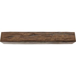 Ekena Millwork MANURW06X06X48ZD Riverwood Faux Wood Fireplace Mantel, 6"H x 6"D x 48"W, Premium Aged