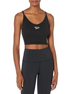 reebok classics ribbed tank top, black, m