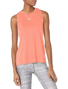 reebok one series training tank top, twisted coral, s