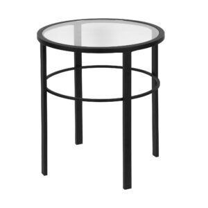 henn&hart 20" wide round side table in blackened bronze, table for living room, bedroom