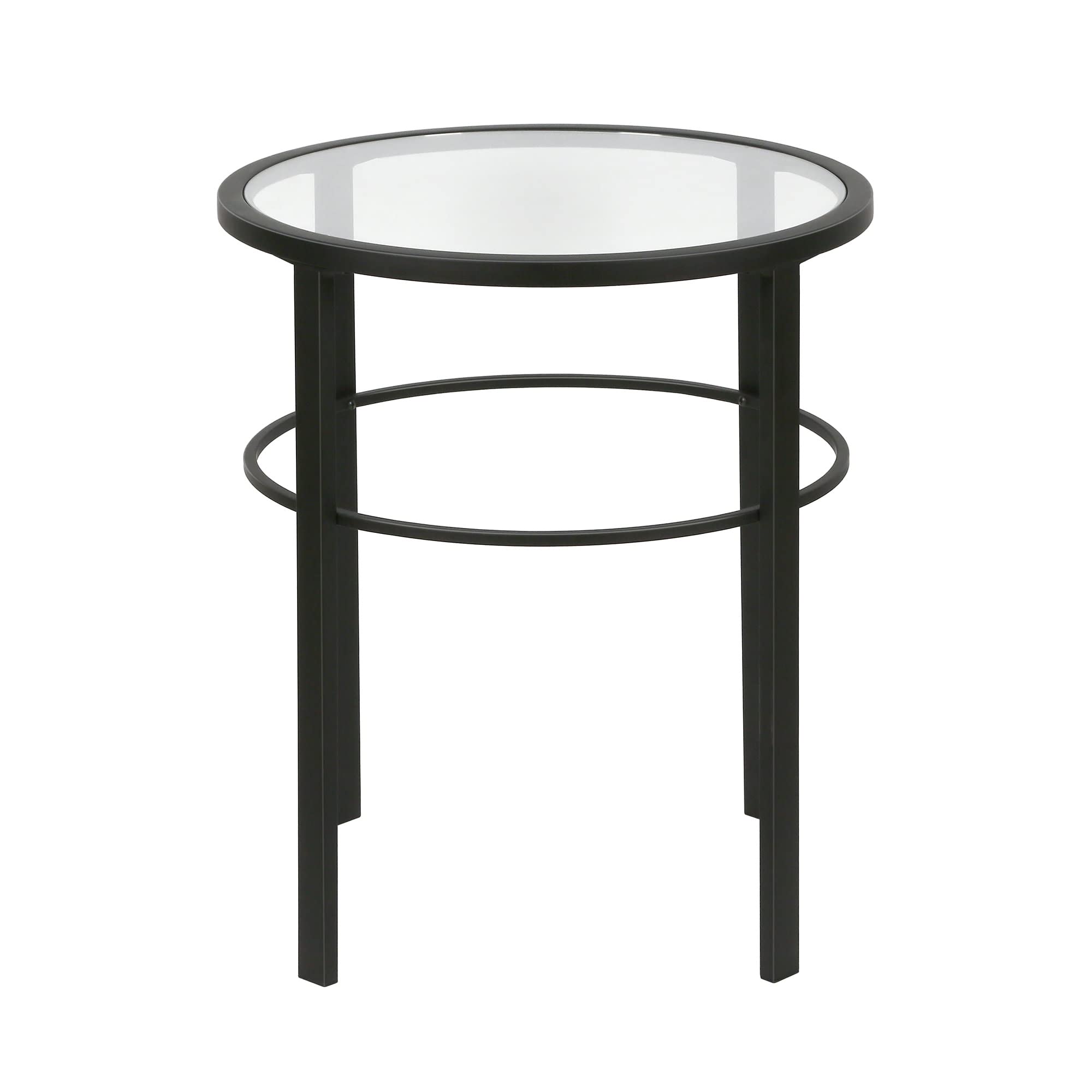 Henn&Hart 20" Wide Round Side Table in Blackened Bronze, Table for Living Room, Bedroom