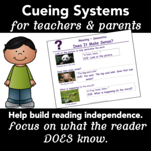 reading strategies - cueing strategy - to prompt readers