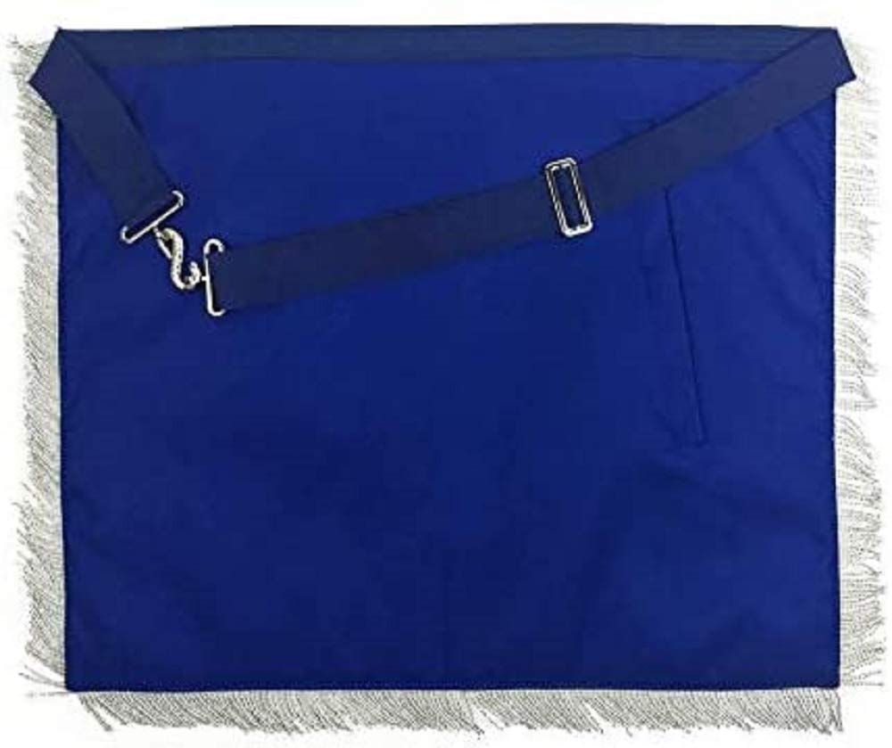 Masonic Blue Lodge G Master Mason Silver Machine Embroidery Freemasons Apron (Lambskin)