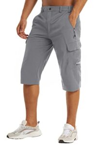 biylaclesen mens hiking shorts quick dry pants summer pants for men cargo shorts for men athletic shorts men light grey