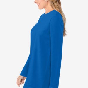 Woman Within Women's Plus Size Thermal Sweatshirt - 3X, Bright Cobalt