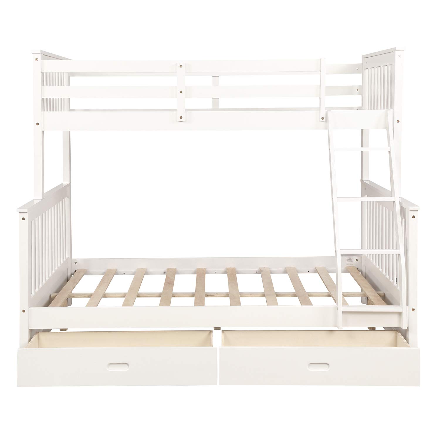 Twin-Over-Full Bunk Bed with 2 Drawers, Twin Bunk Bed with Ladders, Bunk Bed for Kids, Teens Bedroom, Guest Room Furniture