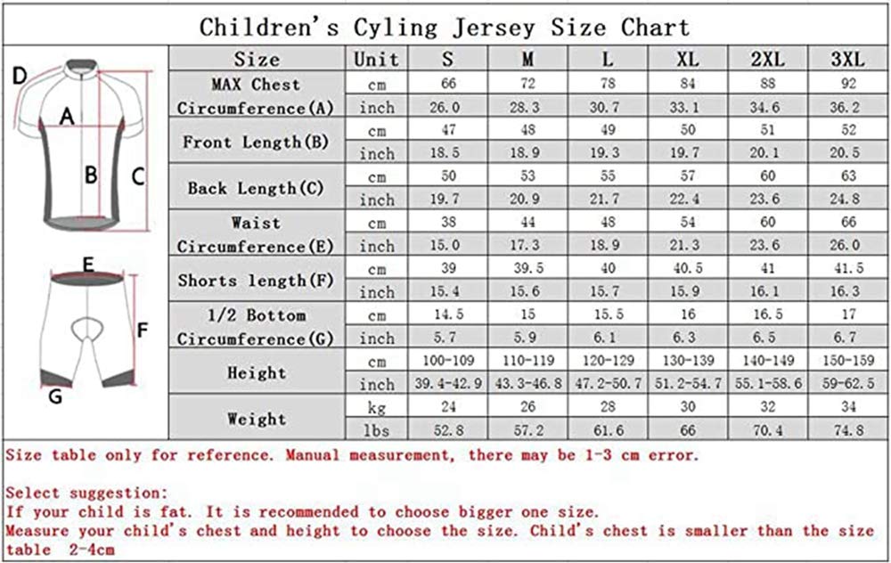 JPOJPO Cycling Bike Shorts Children Bicycle Riding Half Pants 4D Gel Padded Cycle Wear Tights M