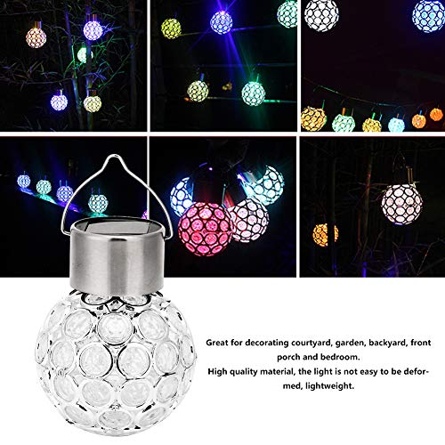 Ymiko Solar Lights Outdoor, LED Solar Hanging Light Waterproof Solar Powered Lights with 7 Color Decoration Lighting for Party, Garden, Home