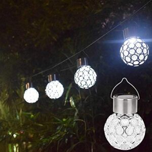 Ymiko Solar Lights Outdoor, LED Solar Hanging Light Waterproof Solar Powered Lights with 7 Color Decoration Lighting for Party, Garden, Home