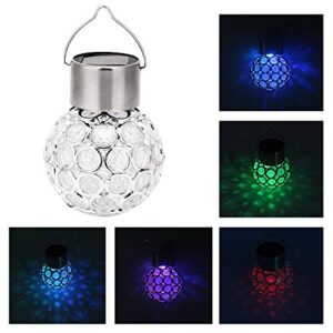 Ymiko Solar Lights Outdoor, LED Solar Hanging Light Waterproof Solar Powered Lights with 7 Color Decoration Lighting for Party, Garden, Home