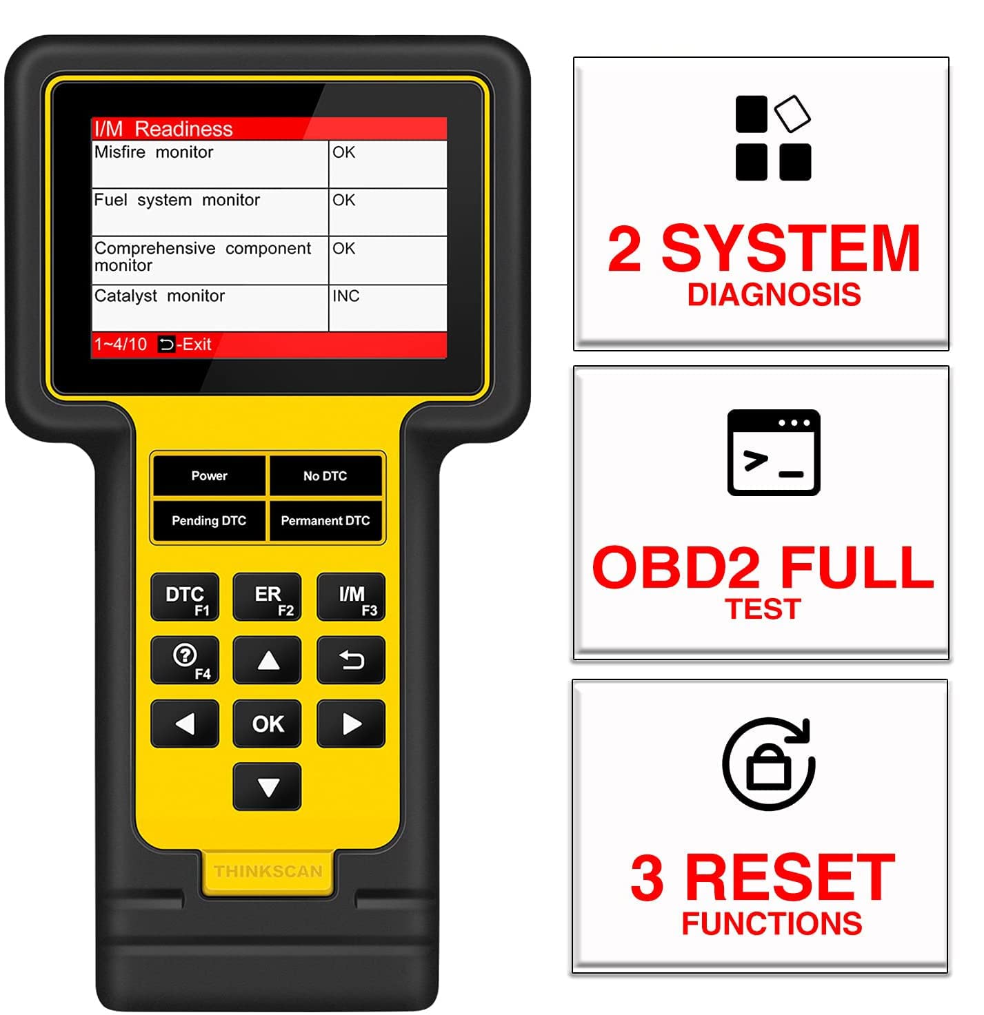 thinkcar Scan Tool TS600 OBD2 Scanner - ABS SRS Automotive Car Code Reader with Oil/EPB/TPMS Reset Service Car Diagnostic Tool, Turn Off Check Engine ABS SRS Warning Light