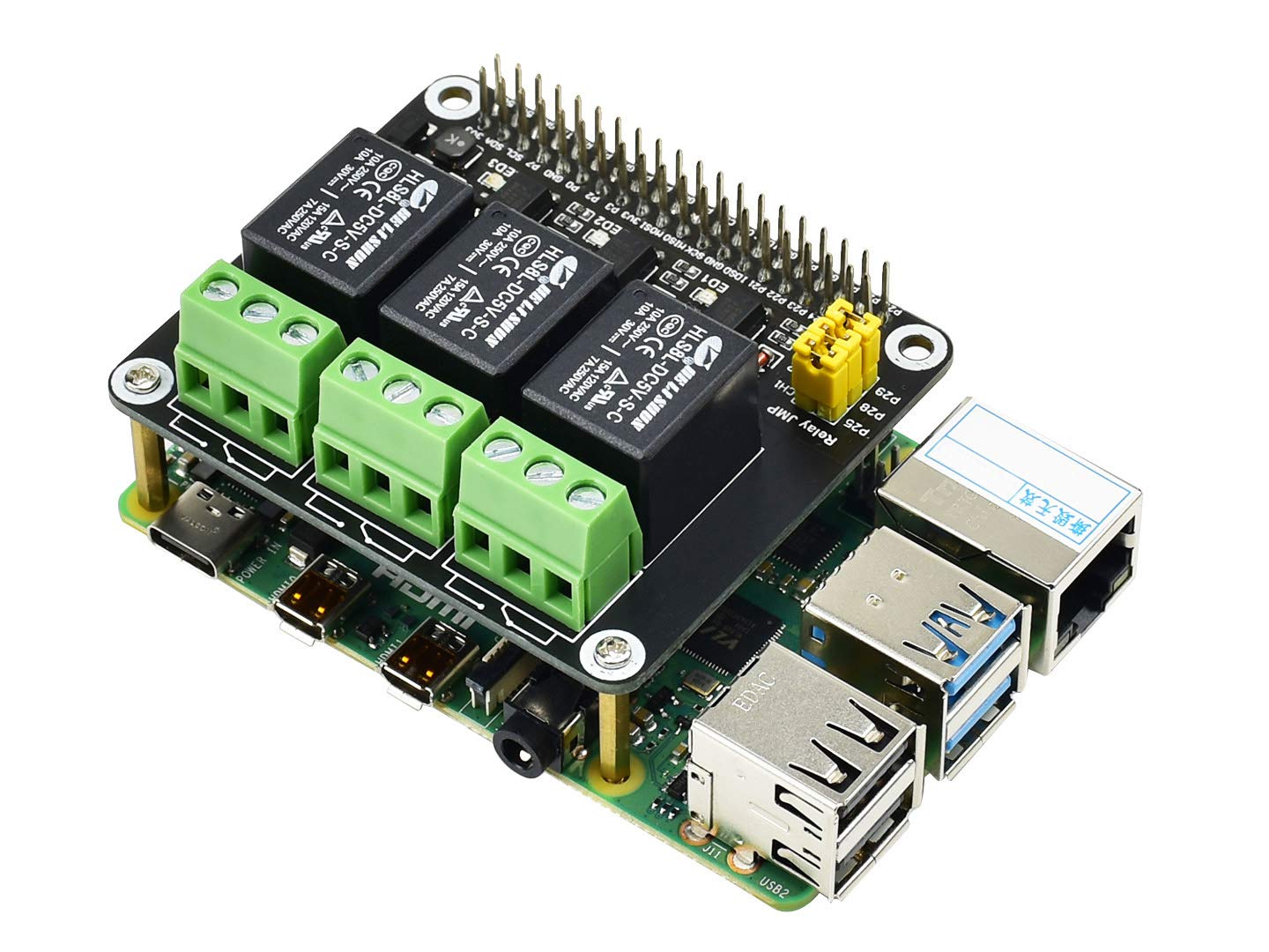 Ingcool Compatible with Raspberry Pi Expansion Board Power Relay Module Kits for Raspberry Pi 4B/3B+/3B/2B/ A+/B+ 5A 250V AC/ 5A 30V DV