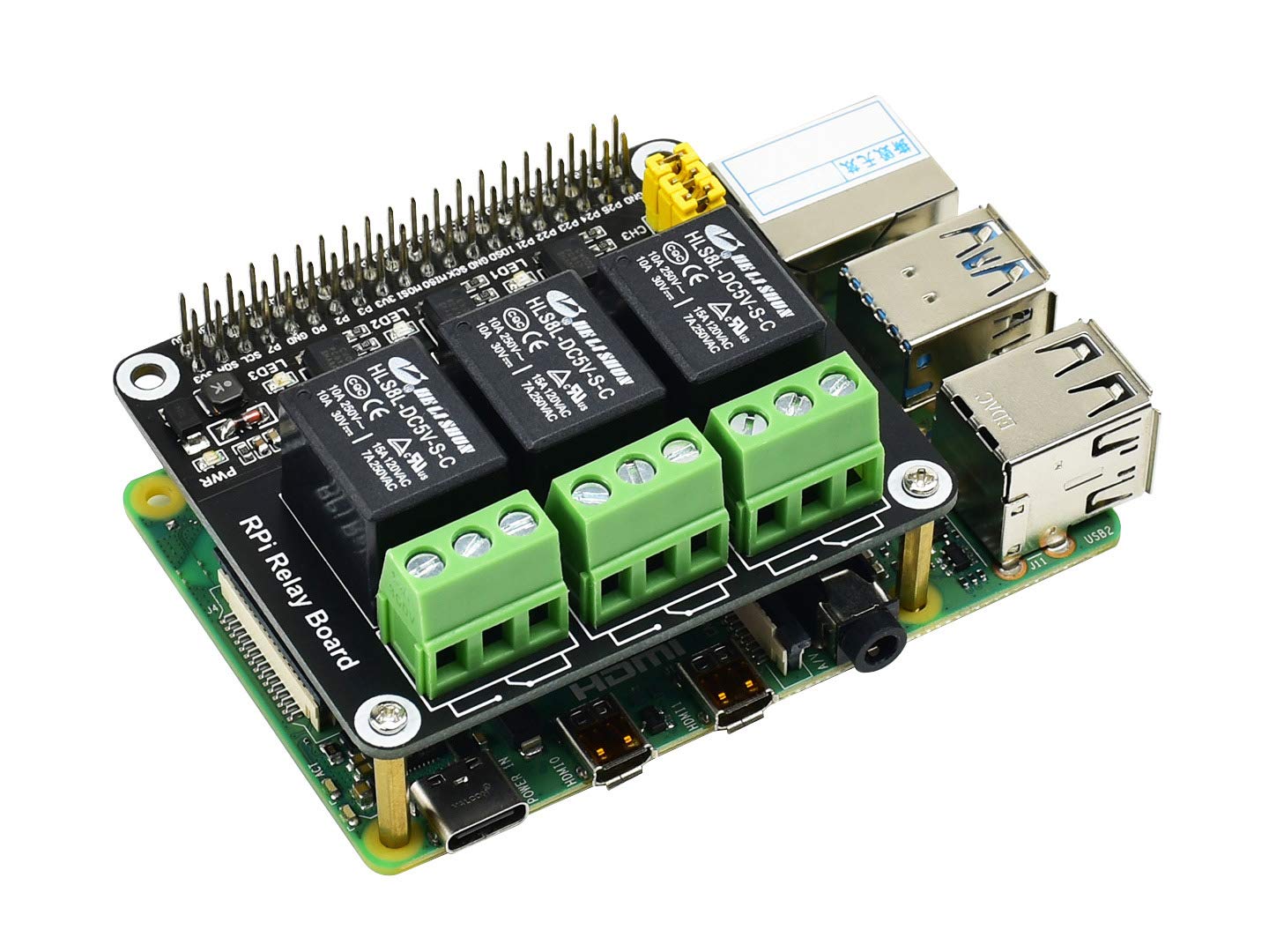 Ingcool Compatible with Raspberry Pi Expansion Board Power Relay Module Kits for Raspberry Pi 4B/3B+/3B/2B/ A+/B+ 5A 250V AC/ 5A 30V DV