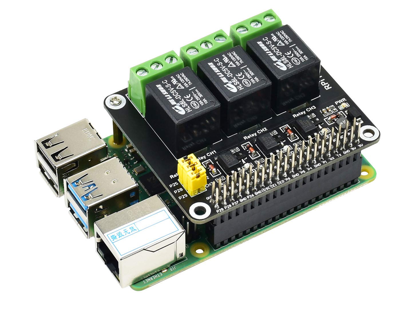 Ingcool Compatible with Raspberry Pi Expansion Board Power Relay Module Kits for Raspberry Pi 4B/3B+/3B/2B/ A+/B+ 5A 250V AC/ 5A 30V DV