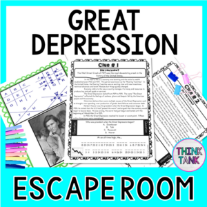 great depression escape room - dust bowl, roaring twenties, stock market