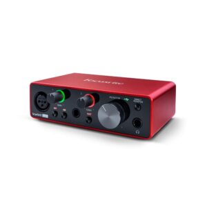 Focusrite Scarlett Solo 3rd Gen USB Audio Interface Bundle with 25-Feet XLR Male to XLR Female Microphone Cable, and Pop Filter for Broadcasting and Recording Microphones (3 Items)