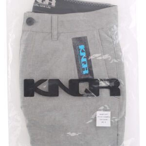 KNQR Mens Performance Quick Dry 4way Stretch Regular Fit All-Terrain Active Training Hybrid Shorts Heather Blue 40