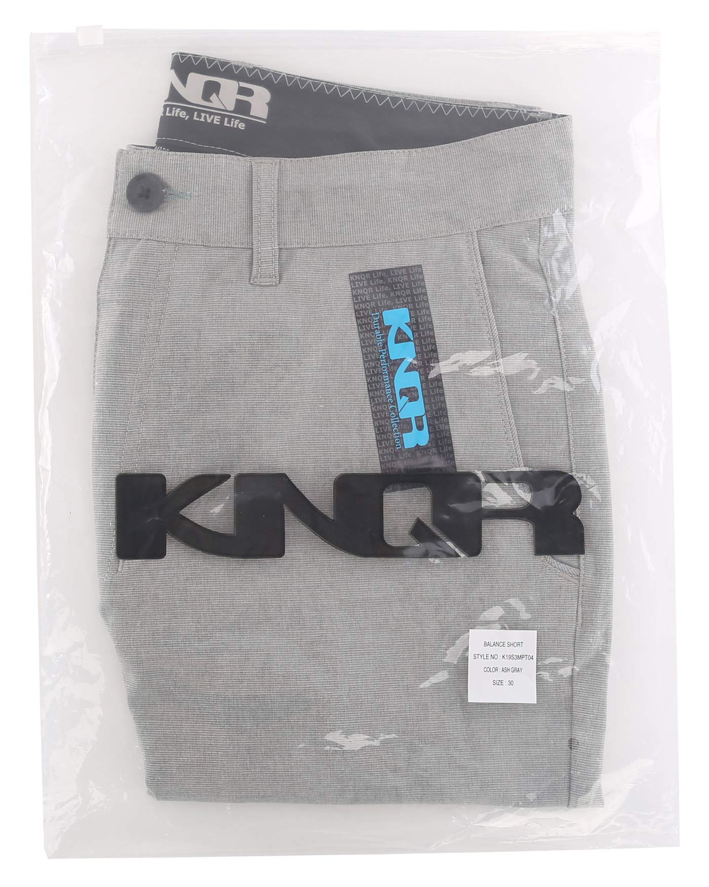 KNQR Mens Performance Quick Dry 4way Stretch Regular Fit All-Terrain Active Training Hybrid Shorts Heather Blue 40