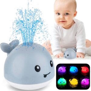 ZHENDUO Baby Bath Toys, Light Up Bath Toys Spray Water Bath Toy, Sprinkler Bathtub Toys for Toddlers Kids Boys Girls, Pool Bathroom Toy for Baby,Christmas Baby Toys