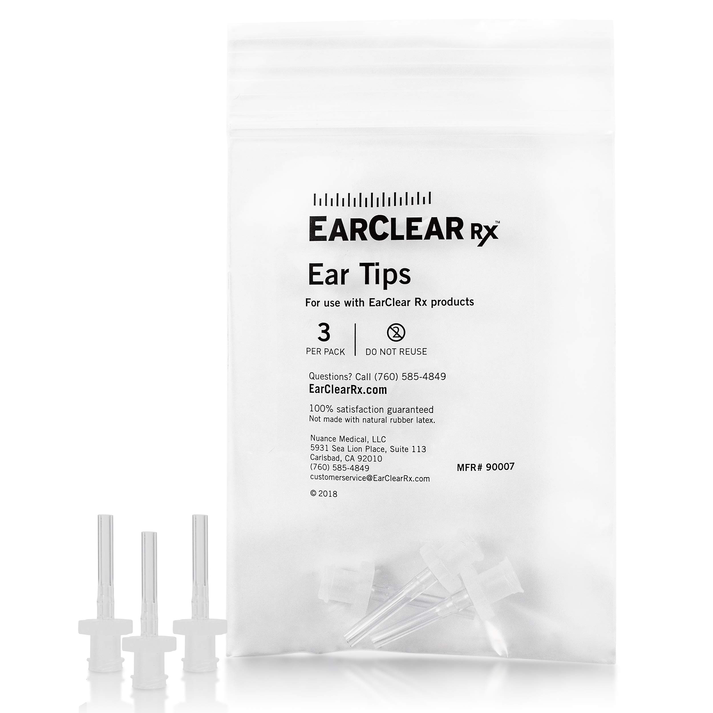 Ear Cleaning Kit by Nuance Medical EarClear Rx - Ear Wax Cleaning System for Adults & Kids- Flexible Tip Kit with Otoscope Penlight, Basin and 3 Disposable Tips and Microfiber Towel