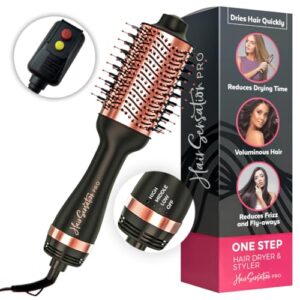 hair brush blow dryer brush in one, 4 in 1 styling tools, hair blow dryer with ion generator, and ceramic coating for fast drying, perfect one step hair dryer and volumizer for all hair types
