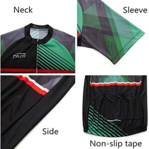 Men's Cycling Jersey,Bicycle Short Sleeve Breathable Cycling Shorts Set Quick Dry Blue