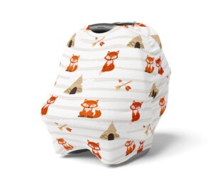 stretchy multi use cover car seat canopy woodland teepee fox nursing cover shopping cart baby cover