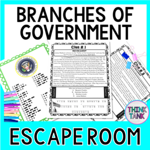 branches of government escape room - legislative, executive, judicial branch