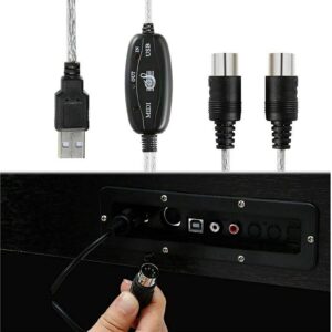 FDBV USB in-Out MIDI Interface Cable Converter to PC Music Keyboard Adapter Cord