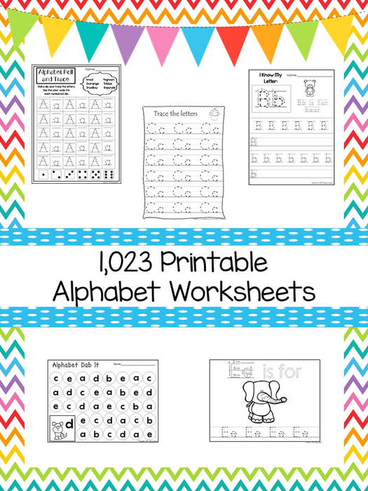 1,023 Printable Alphabet Worksheets