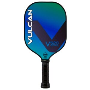 vulcan | v520 pickleball paddle | control performance | polypropylene core - fiberglass surface | usap approved | blue & green